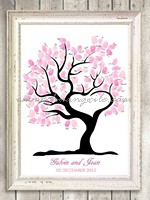 My Heart Wedding Tree Thumbprint Guestbook